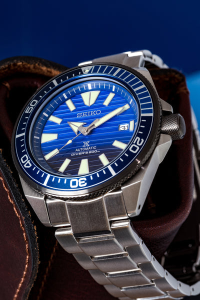 SEIKO Prospex Samurai 'Save The Ocean' Automatic Men's Diver Watch - SRPC93K1 - Blue Dial