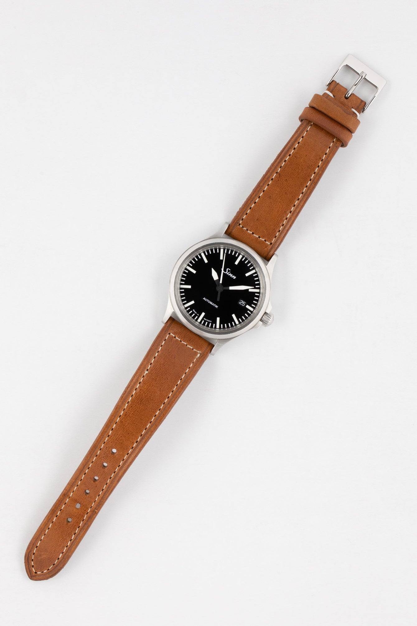 SINN 556 I Stainless Steel 38.5mm Sports Watch - Brown Leather Strap