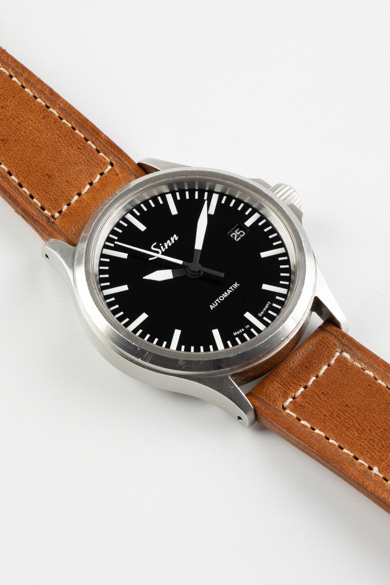 SINN 556 I Stainless Steel 38.5mm Sports Watch - Brown Leather Strap