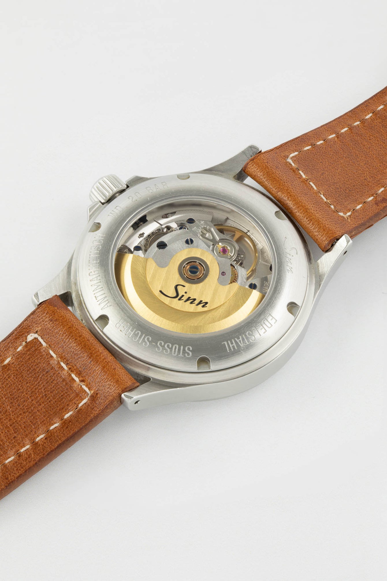 SINN 556 I Stainless Steel 38.5mm Sports Watch - Brown Leather Strap