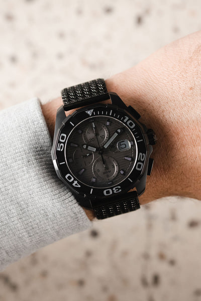 staib mesh watch bracelet black