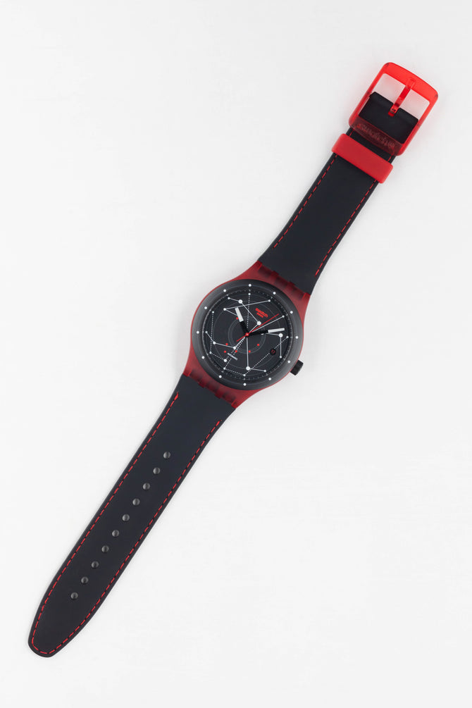 SWATCH SUTR400 Sistem51 42mm Polycarbonate Automatic Watch - Red