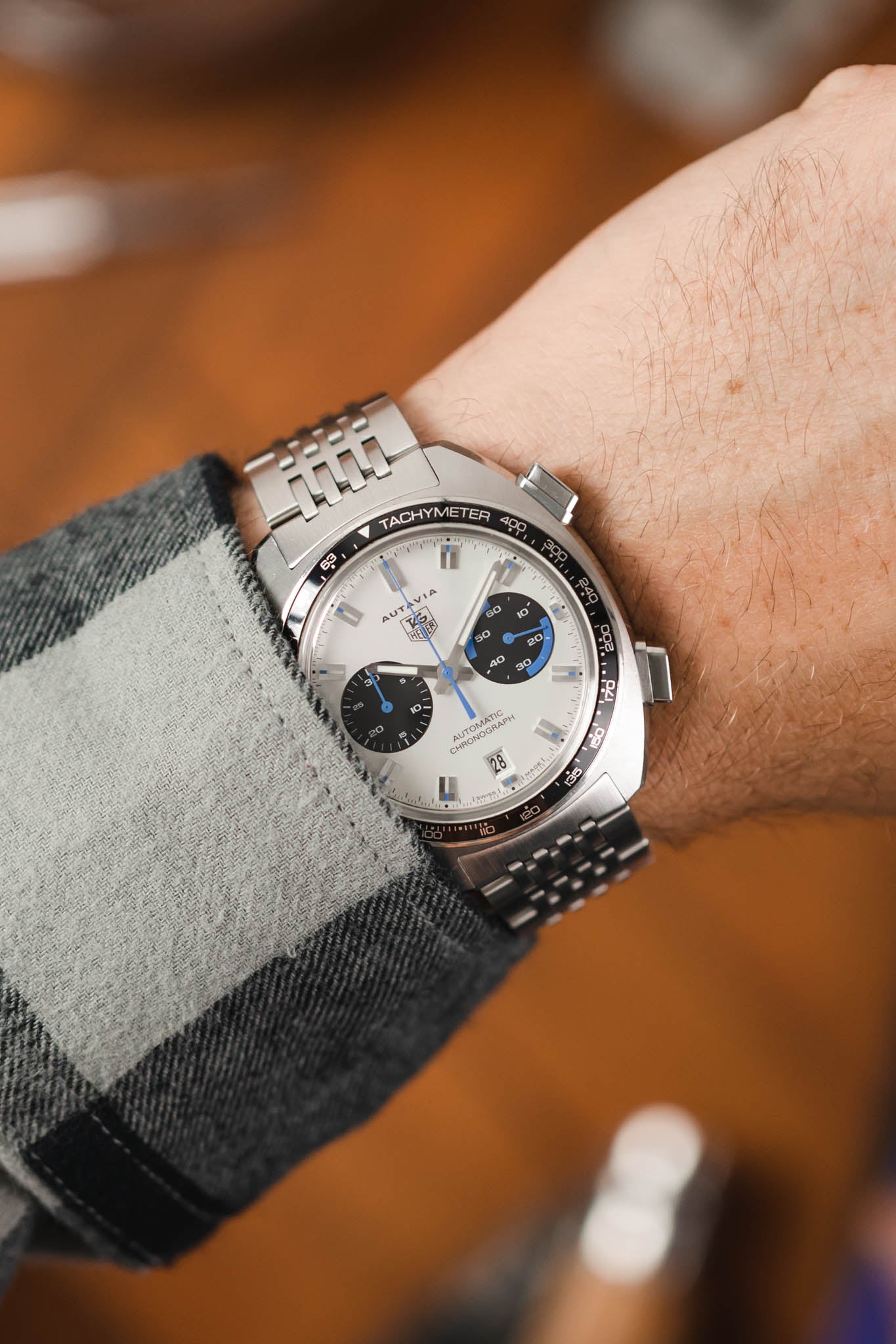 TAG HEUER CY2110.BA0775 Autavia Siffert Re Issue 42.5mm Automatic Chronograph White Dial
