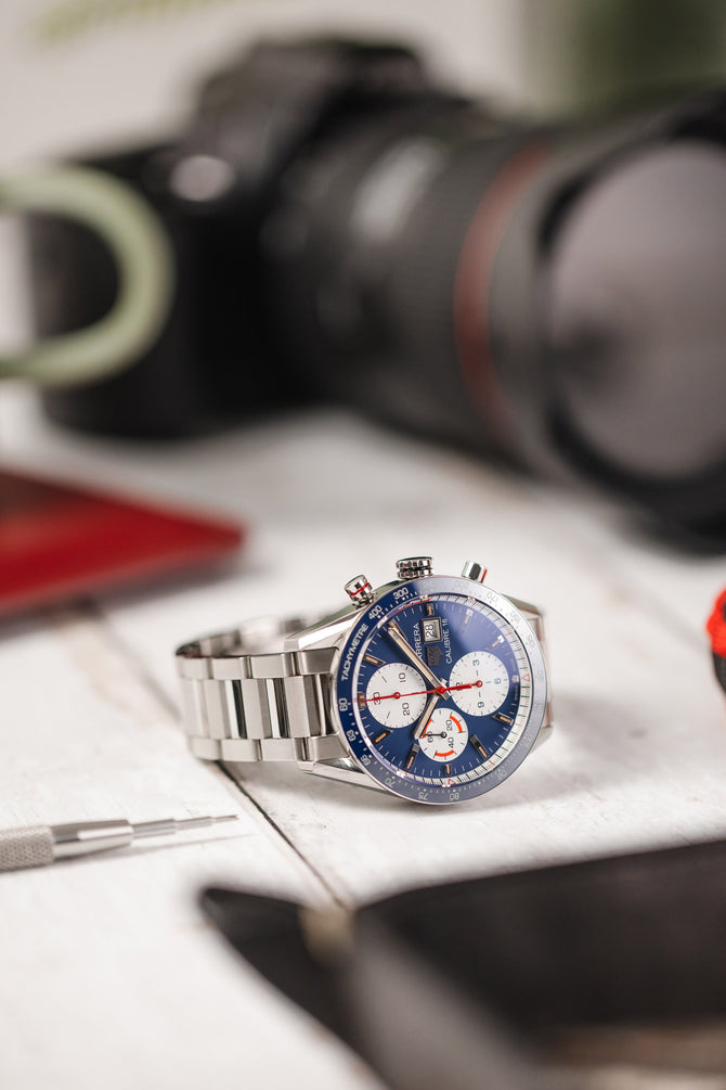 TAG HEUER CV201AR.BA0715 Carrera Calibre 16 41mm Automatic Chronograph - Blue Dial