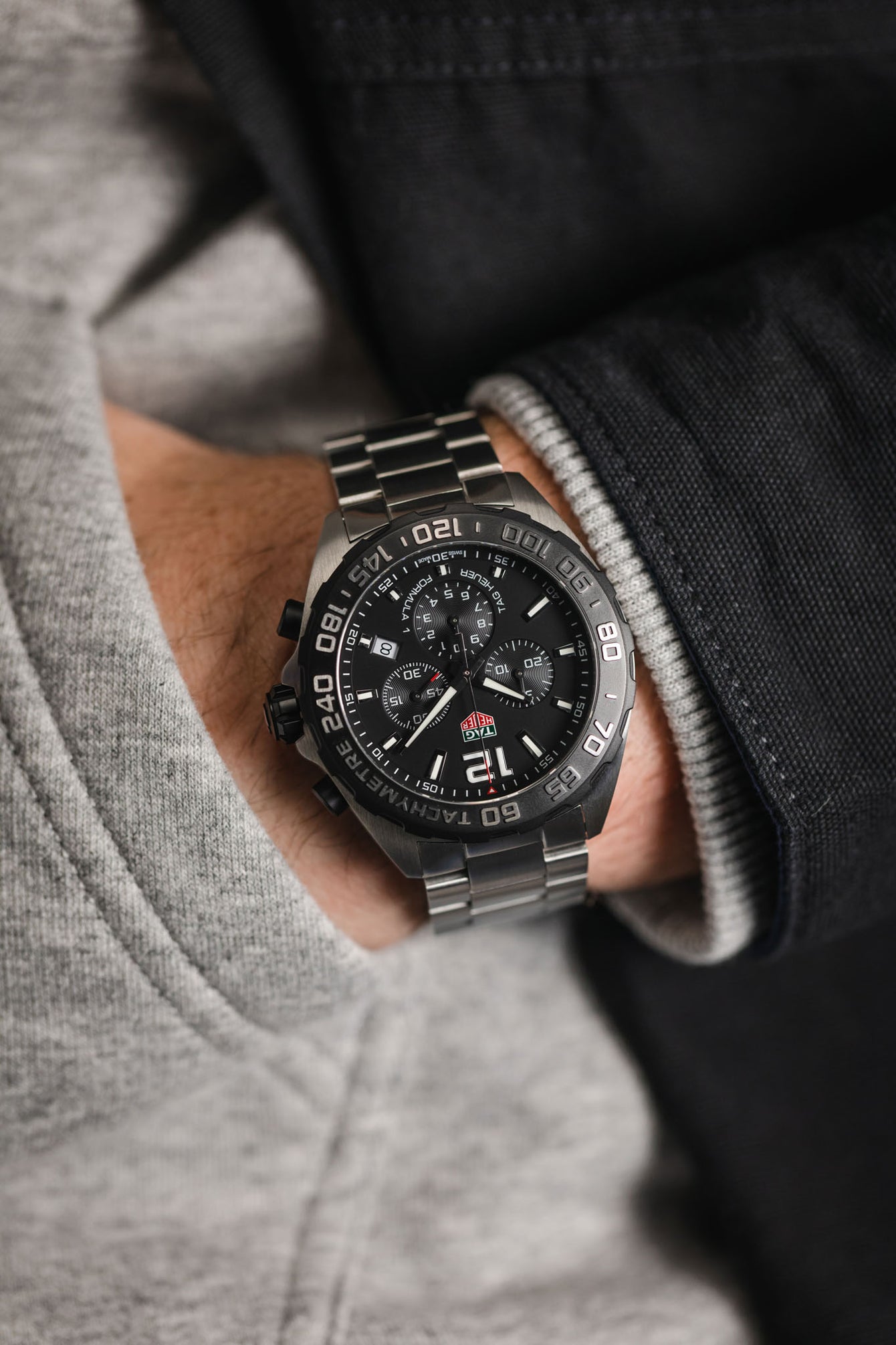 TAG HEUER CAZ1010.BA0842 Formula 1 43mm Quartz Chronograph – Black Dial & Steel Bracelet