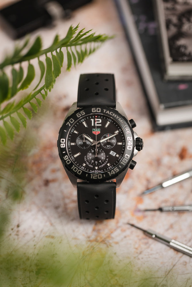 TAG HEUER CAZ1010.FT8024 Formula 1 43mm Quartz Chronograph – Black Dial & Rubber Strap