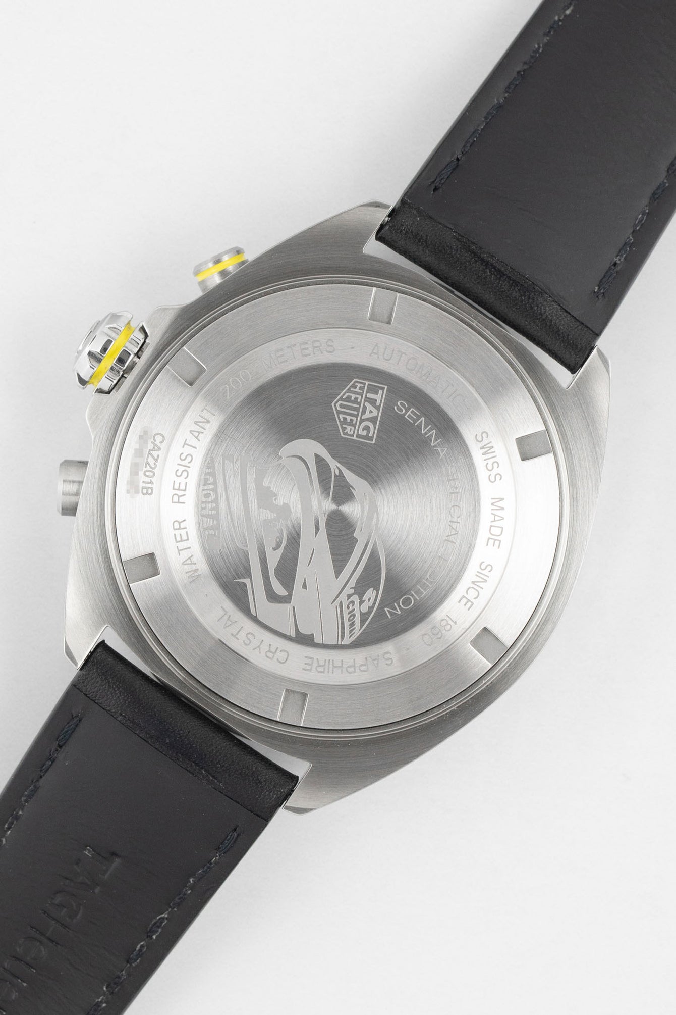 TAG HEUER CAZ201B.FC6487 Formula 1 × Senna 44mm Automatic Chronograph – Black Dial & Leather Strap