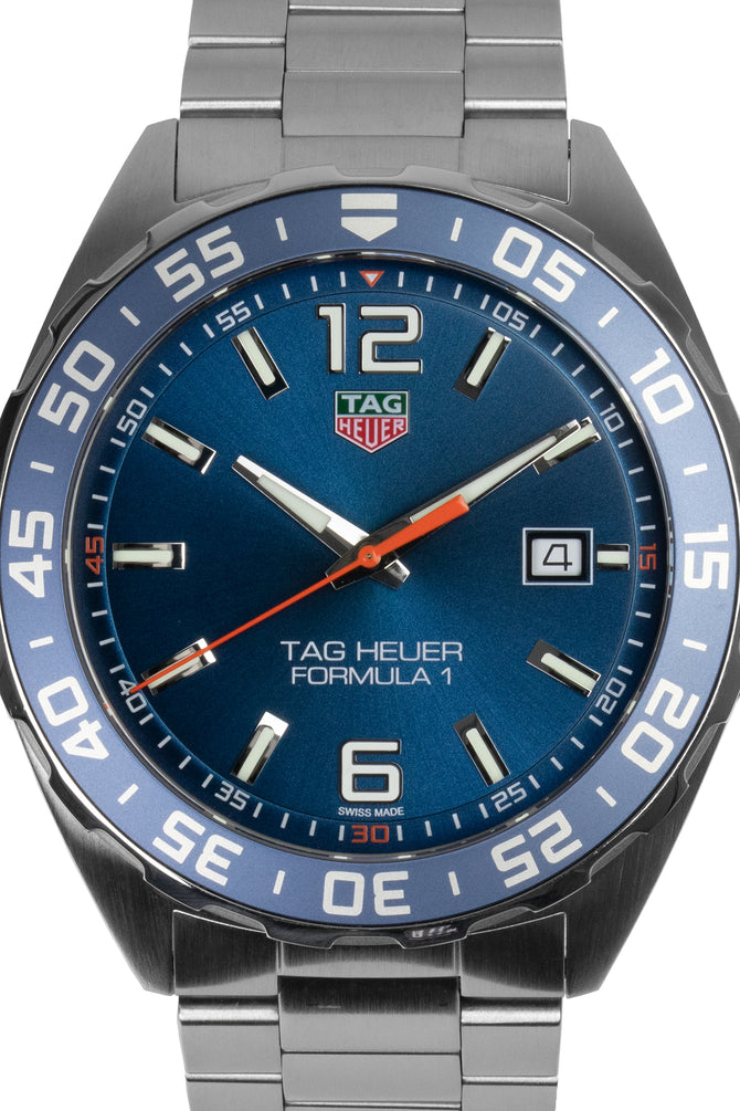 TAG HEUER WAZ1010.BA0842 Formula 1 Quartz Watch 43mm – Blue Dial & Steel Bracelet