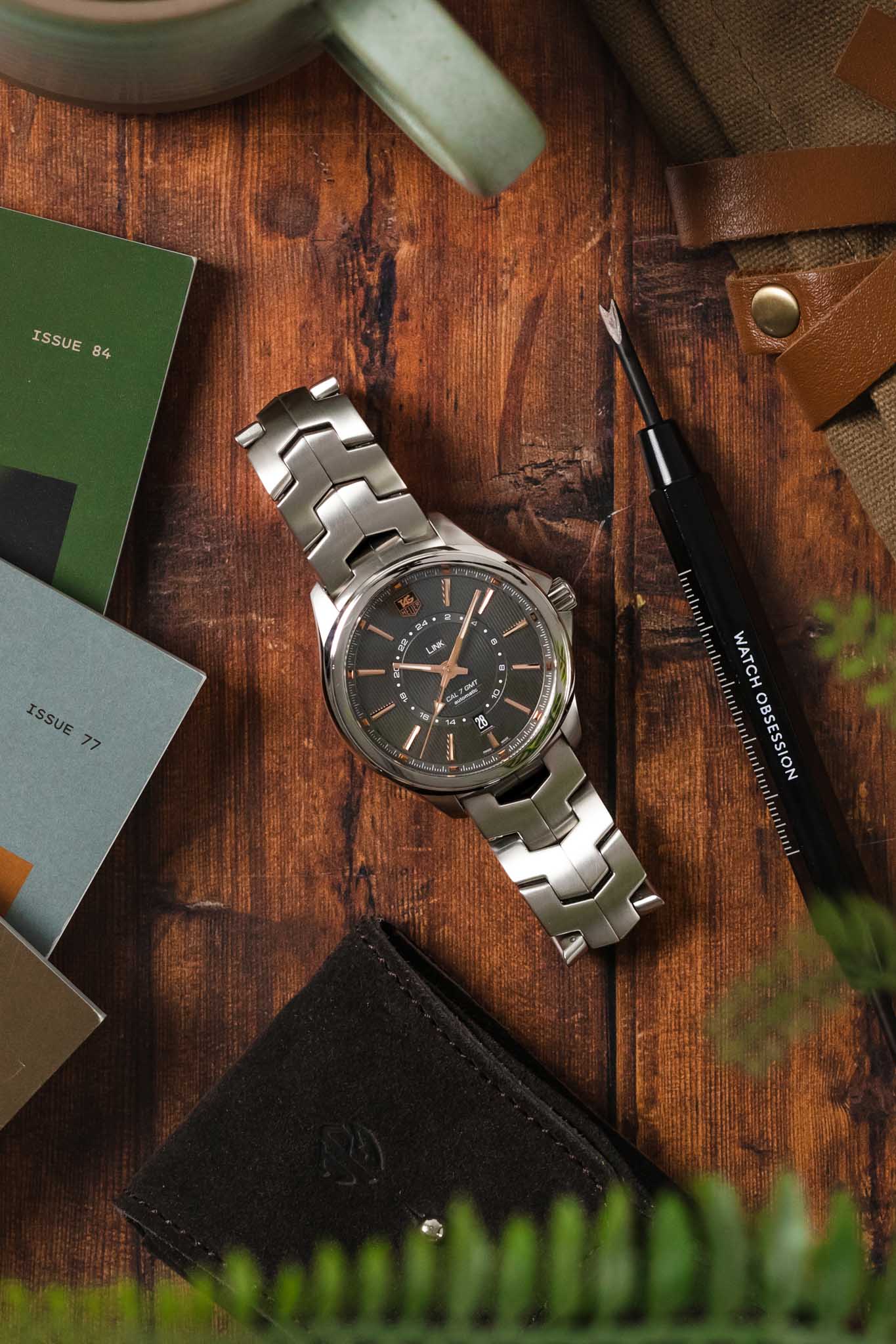 TAG HEUER Link GMT Watch Anthracite Dial