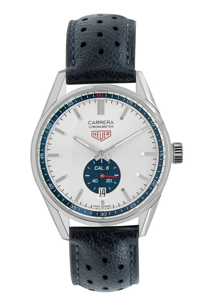 TAG HEUER Carrera Heritage WV5111.FC6350 Calibre 6 Automatic Watch 39mm – Silver & Blue Dial