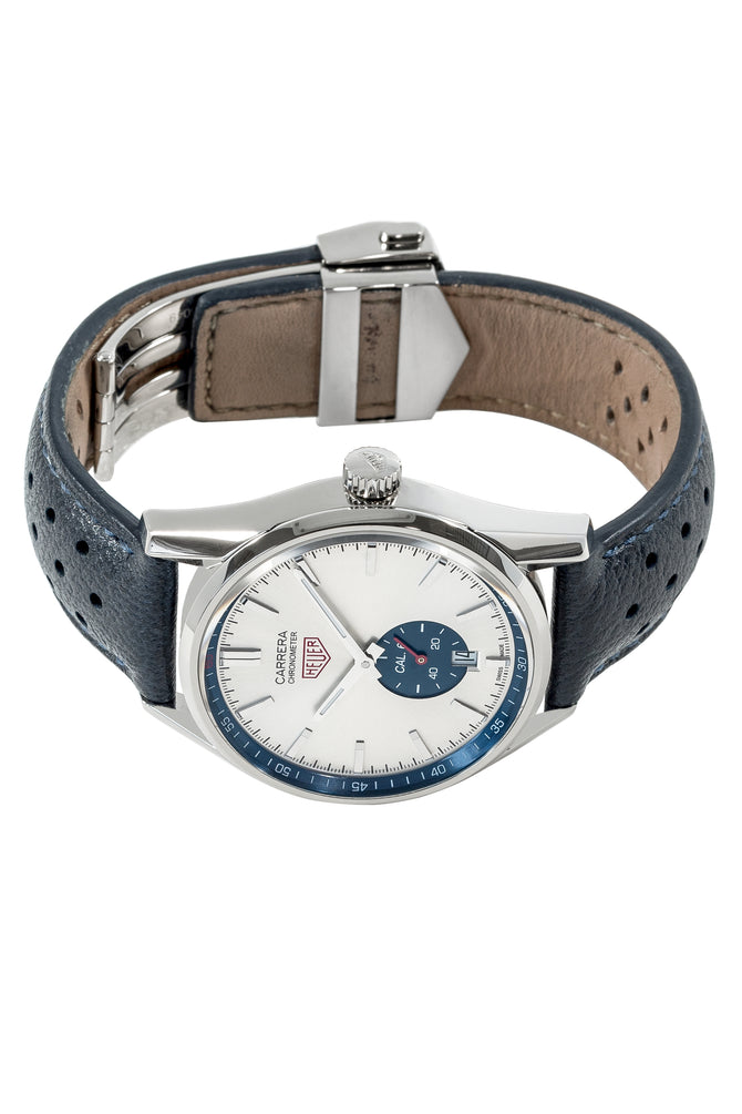 TAG HEUER Carrera Heritage WV5111.FC6350 Calibre 6 Automatic Watch 39mm – Silver & Blue Dial