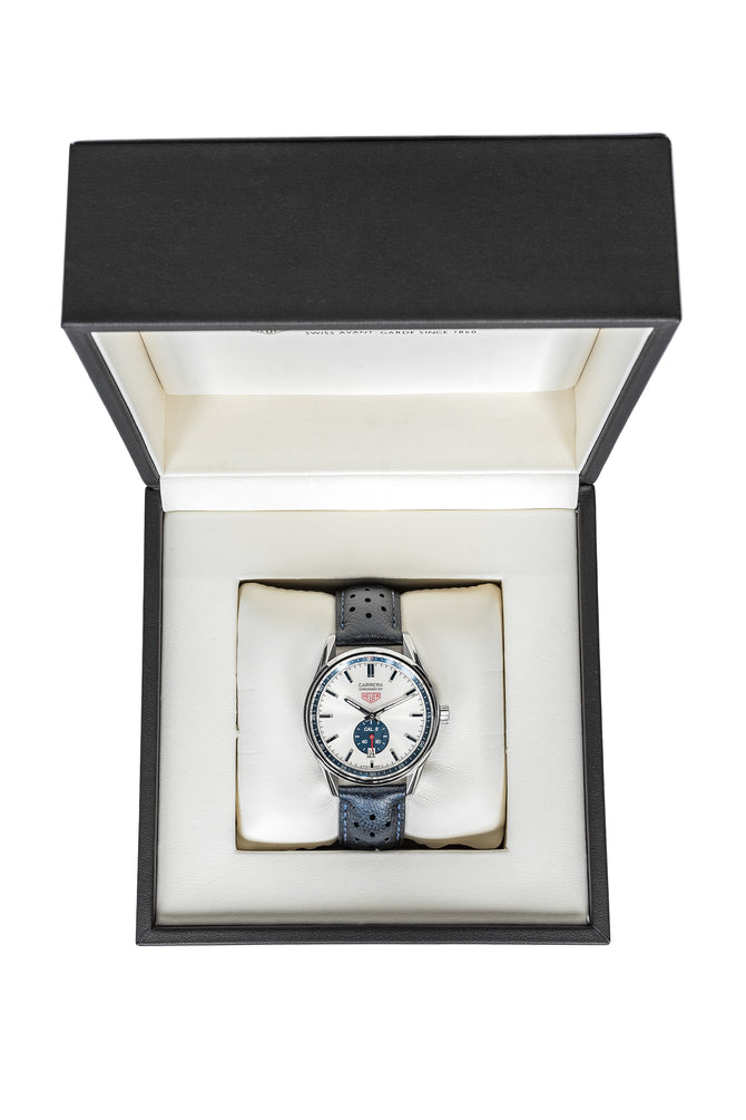 TAG HEUER Carrera Heritage WV5111.FC6350 Calibre 6 Automatic Watch 39mm – Silver & Blue Dial