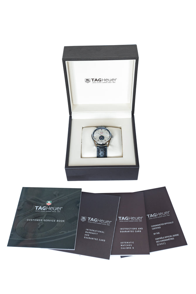 TAG HEUER Carrera Heritage WV5111.FC6350 Calibre 6 Automatic Watch 39mm – Silver & Blue Dial