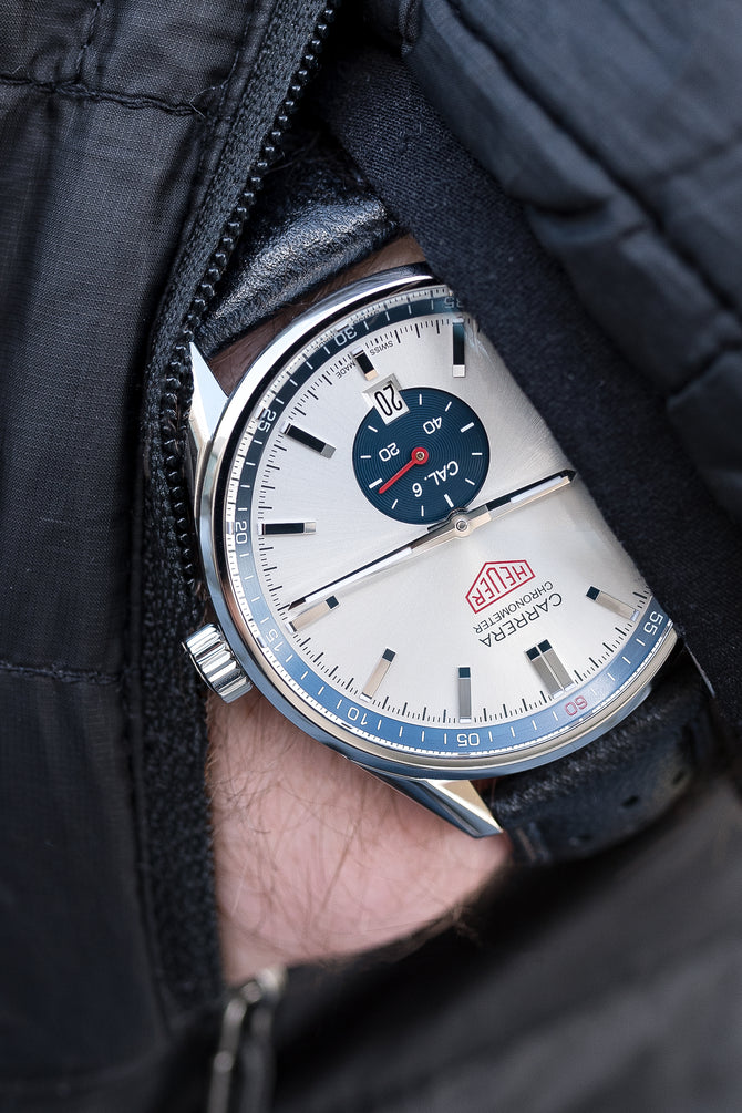 TAG HEUER Carrera Heritage WV5111.FC6350 Calibre 6 Automatic Watch 39mm – Silver & Blue Dial