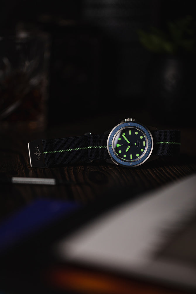 Erika's Originals TRIDENT MN™ Strap with LUMED Centerline - BRUSHED Hardware