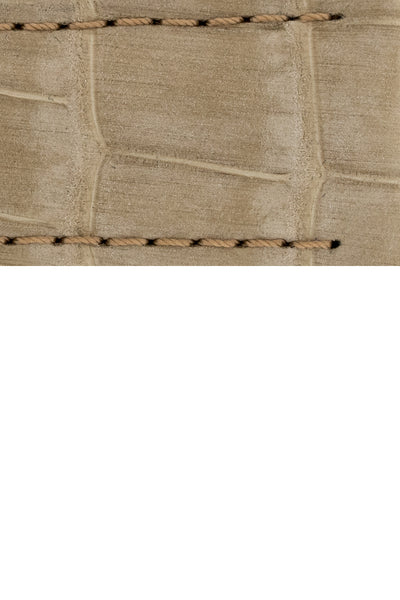 Hirsch Tritone Nubuck Alligator Leather Watch Strap in Beige (Close-Up Texture Detail)