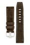 brown and white nubuck watch strap