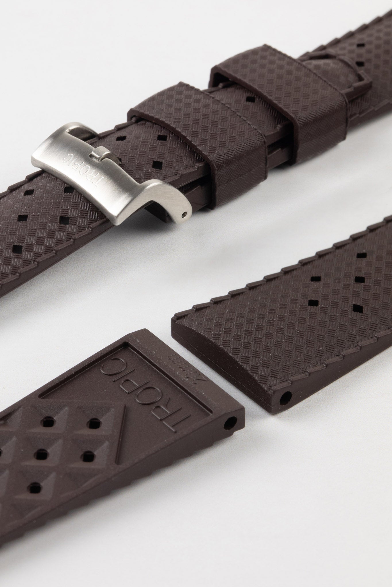 Tropic Dive Watch Strap in Brown | Textured Rubber | WO