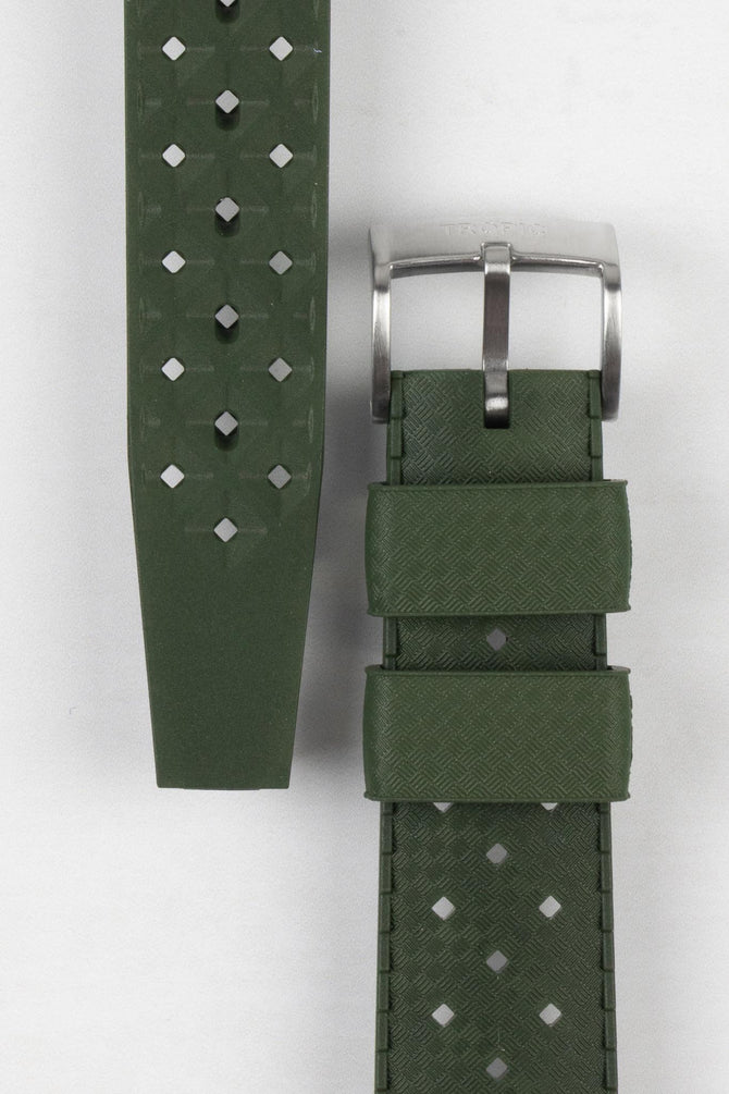 Textured Rubber Watch Strap with silver buckle