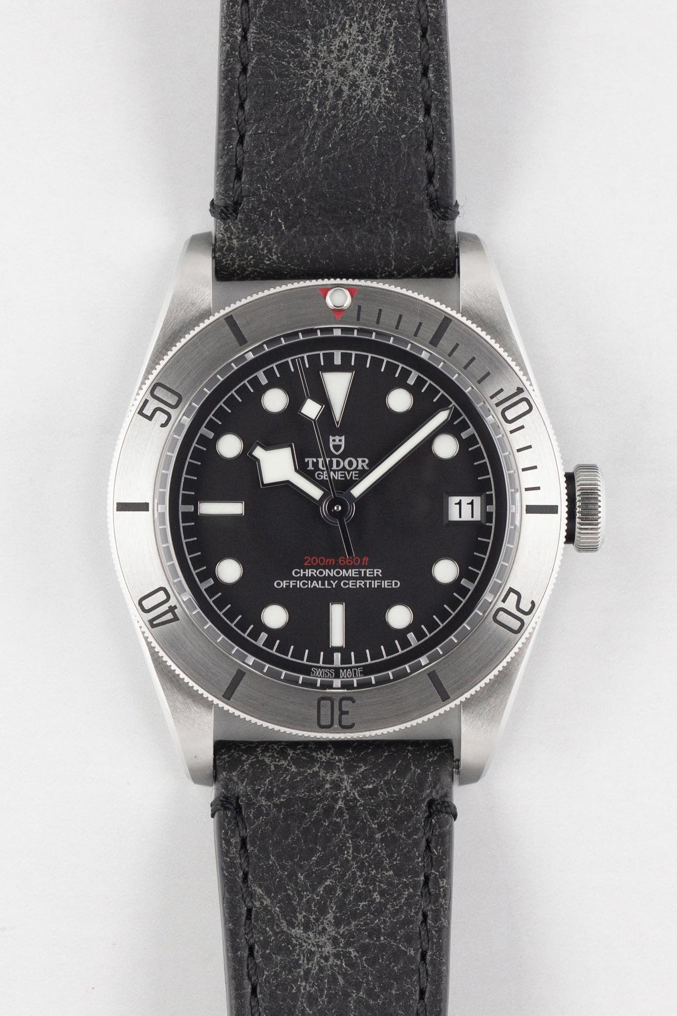 TUDOR M79730-0005 Black Bay 41mm Automatic Watch Black Leather