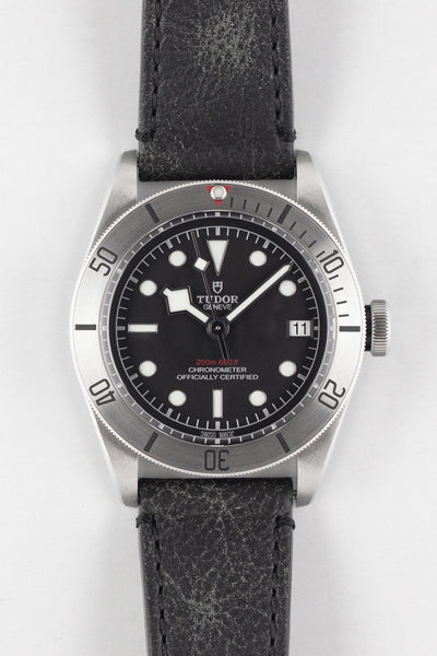 TUDOR M79730-0005 Black Bay 41mm Automatic Watch with Black Leather Strap