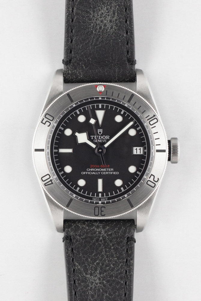 TUDOR M79730-0005 Black Bay 41mm Automatic Watch with Black Leather Strap