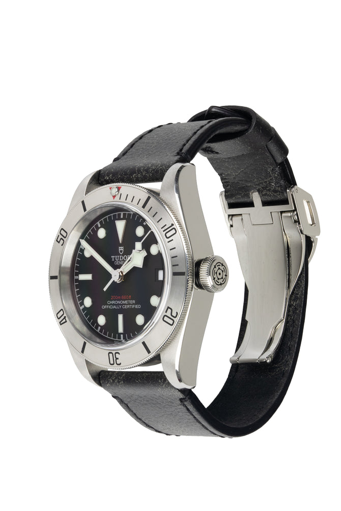 TUDOR M79730-0005 Black Bay 41mm Automatic Watch with Black Leather Strap