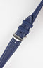 ISOSWISS SKINSKAN Alligator-Embossed Rubber Watch Strap in BLUE with White Stitch