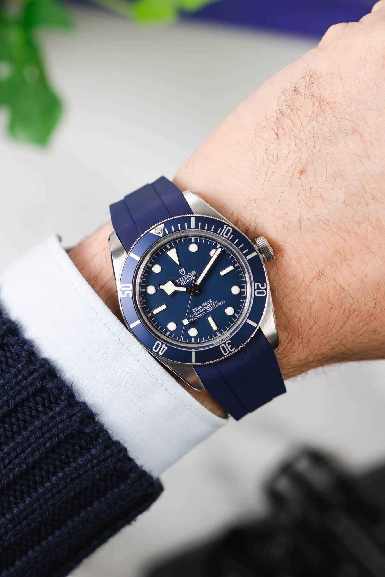 Wrist Tudor Black Bay 58 Blue Nato Strap Tudor Black Bay Blue
