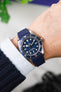 VANGUARD Integrated Rubber Watch Strap for Tudor Black Bay 58 in BLUE