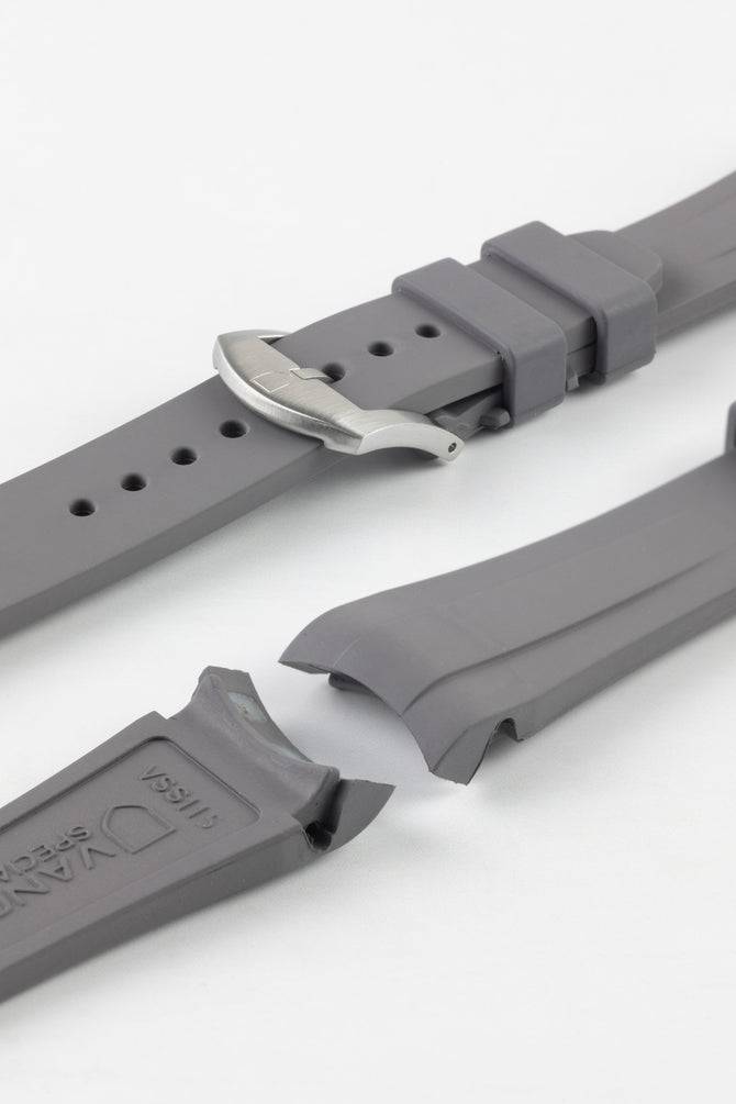 VANGUARD Integrated Rubber Watch Strap for Tudor Black Bay 58 in GREY