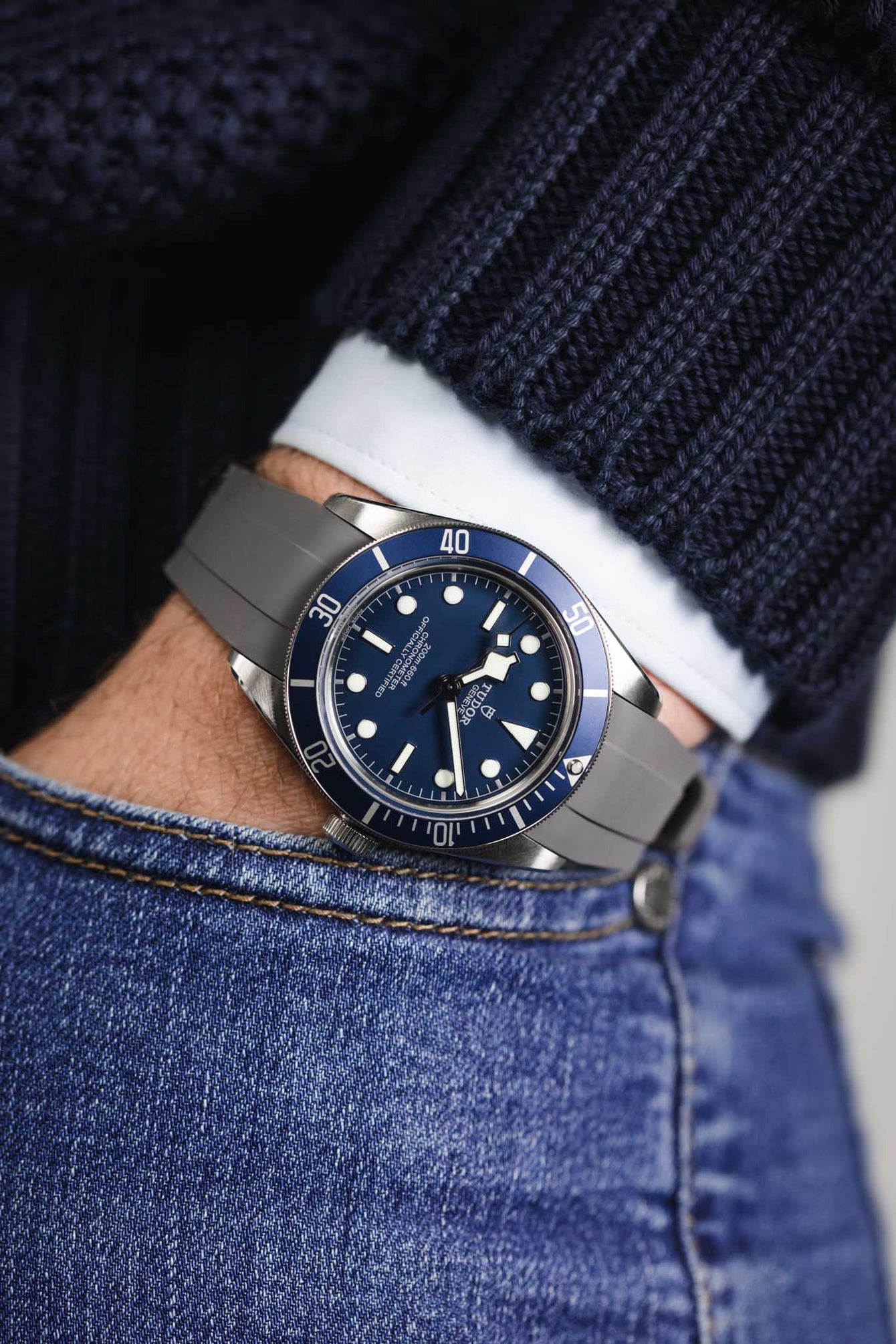 Rubber Strap Tudor 58 Lug Width CRAFTER BLUE Rubber Watch Strap