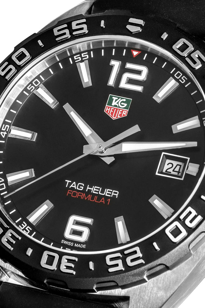 TAG HEUER WAZ1110.FT8023 Formula 1 Quartz Watch 41mm – Black Dial & Rubber Strap