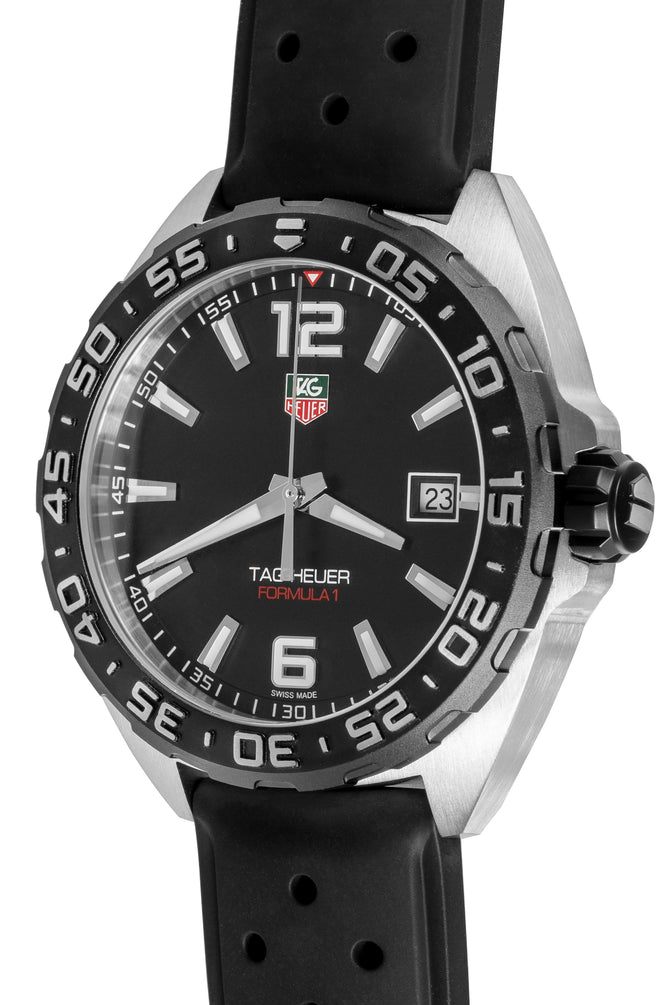 TAG HEUER WAZ1110.FT8023 Formula 1 Quartz Watch 41mm – Black Dial & Rubber Strap