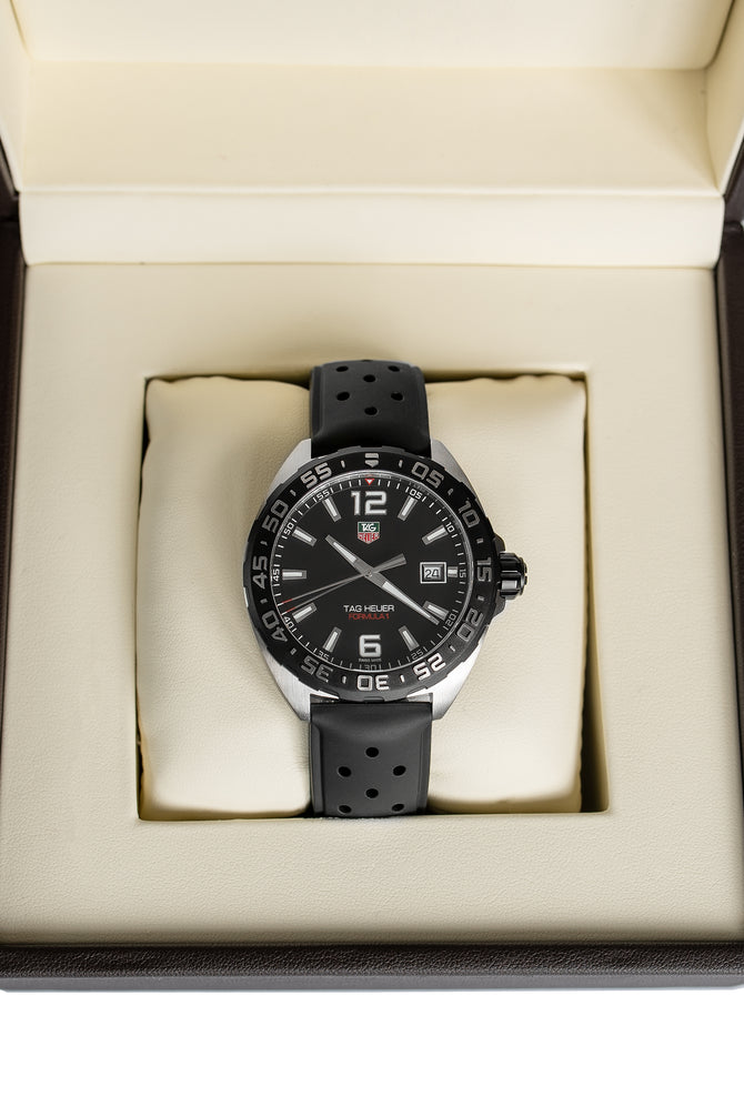 TAG HEUER WAZ1110.FT8023 Formula 1 Quartz Watch 41mm – Black Dial & Rubber Strap