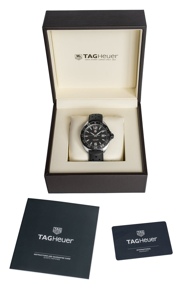 TAG HEUER WAZ1110.FT8023 Formula 1 Quartz Watch 41mm – Black Dial & Rubber Strap