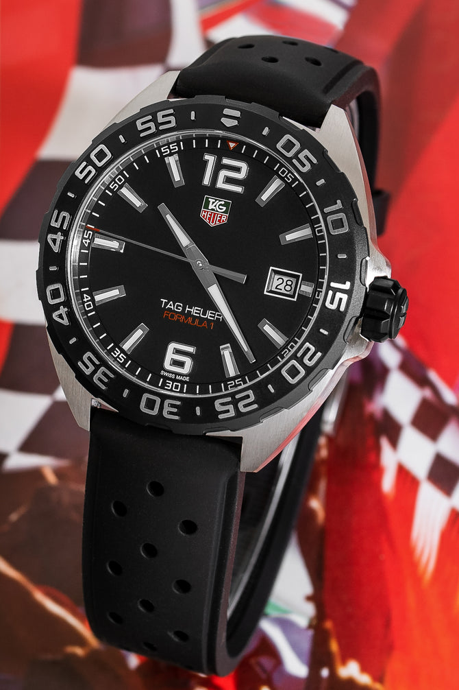 TAG HEUER WAZ1110.FT8023 Formula 1 Quartz Watch 41mm – Black Dial & Rubber Strap