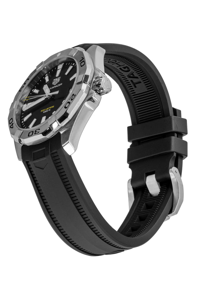 TAG HEUER WBD1110.FT8021 Aquaracer 300m 41mm Quartz Watch - Black Dial with Rubber Strap