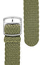 PERLON Double Yarn Braided One Piece Watch Strap & Buckle in ARMY GREEN