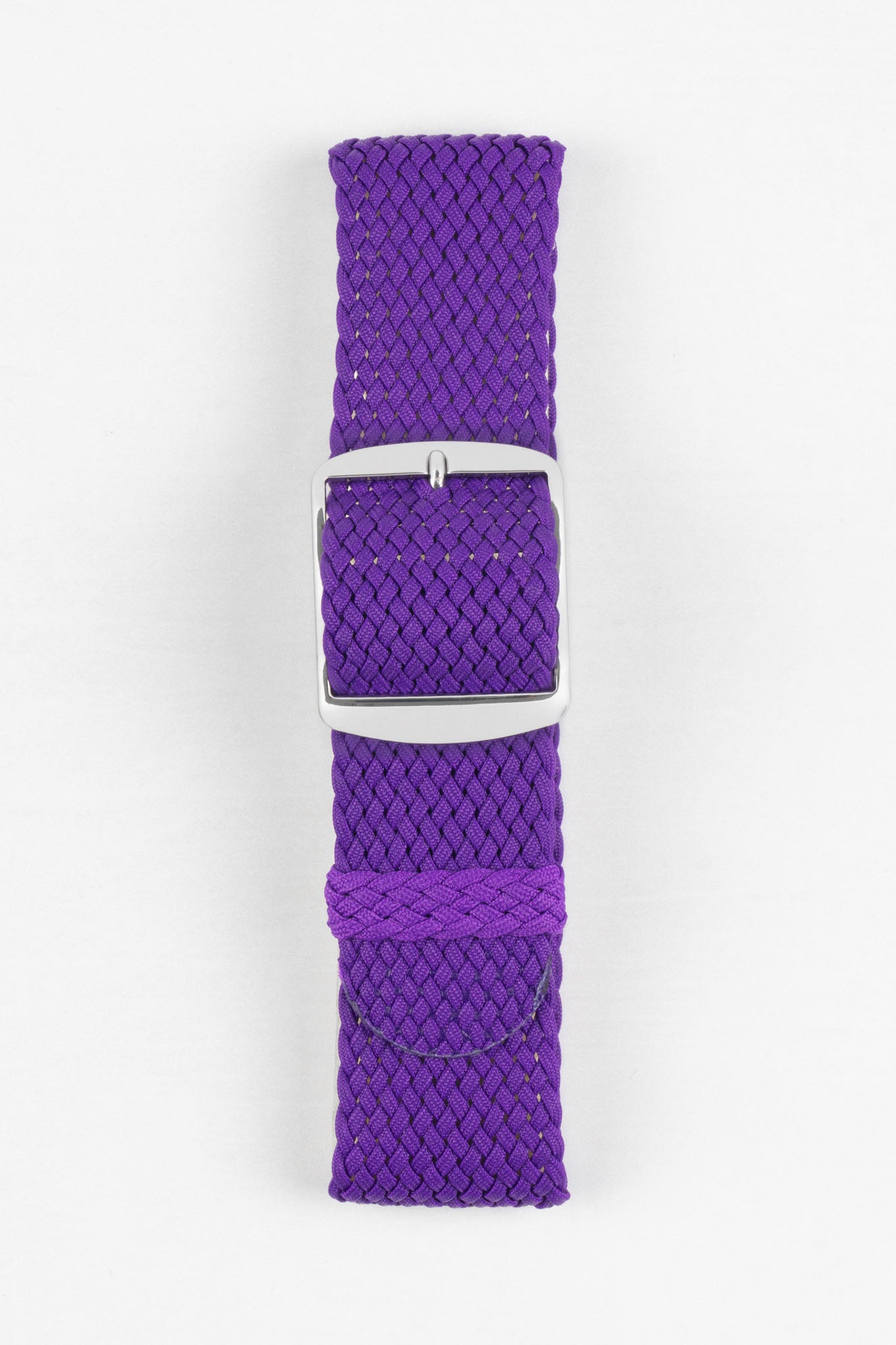 PERLON Braided One Piece Watch Strap Buckle in WHITE
