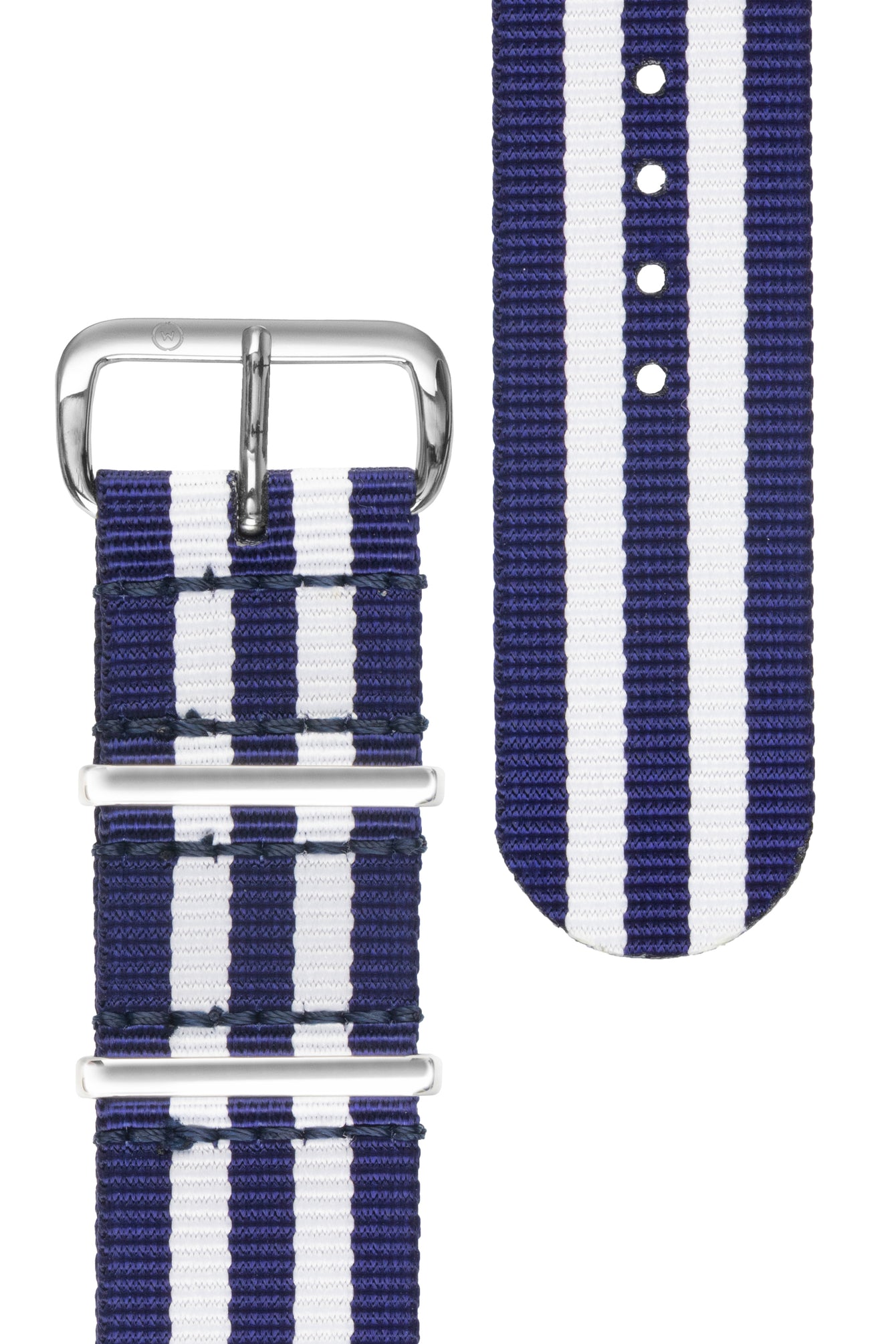 Nylon Watch Strap in BLUE with WHITE Stripes