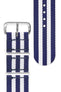 Nylon Watch Strap in BLUE with WHITE Stripes