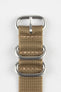 ZULU Nylon Watch Strap with 3 Steel Rings in KHAKI