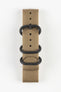 ZULU Nylon Watch Strap with 3 PVD Rings in KHAKI