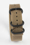 ZULU Nylon Watch Strap with 3 PVD Rings in KHAKI