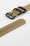 ZULU Nylon Watch Strap with 3 PVD Rings in KHAKI