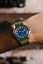 ZULU Nylon Watch Strap with 3 Steel Rings in ARMY GREEN