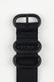 ZULU Nylon Watch Strap with 3 PVD Rings in BLACK