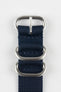 ZULU Nylon Watch Strap with 3 Steel Rings in DARK BLUE