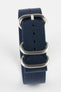 ZULU Nylon Watch Strap with 3 Steel Rings in DARK BLUE